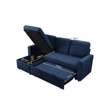 Load image into Gallery viewer, Amy 3 Seater Sofa Bed with Storage - Blue
