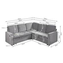 Load image into Gallery viewer, Haven L-Shaped Sofa Bed with Storage - Dark Grey