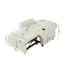Load image into Gallery viewer, Mist 1 Seater Sofa Bed With Cup Holder And Side Tray - Cream