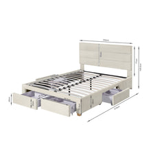Load image into Gallery viewer, Arbor Queen Bed Frame with 4 Drawers - Beige
