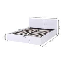 Load image into Gallery viewer, Belo Boucle Queen Gas Lift Bed Frame - White