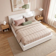 Load image into Gallery viewer, Belo Boucle Queen Gas Lift Bed Frame - White