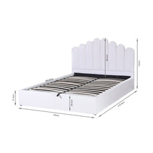 Load image into Gallery viewer, Puro Boucle Queen Gas Lift Bed Frame - White