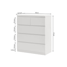 Load image into Gallery viewer, Tongass Wooden Tallboy 5 Drawers - White