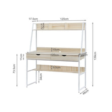 Load image into Gallery viewer, Siya 120cm Computer Desk with Drawers - Oak (0.095m3 - 23kg)