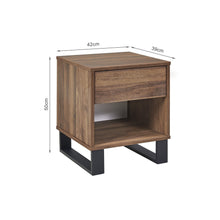 Load image into Gallery viewer, Frohna Wooden Bedside Table Nightstand - Walnut