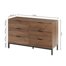 Load image into Gallery viewer, Ocala Low Boy 6 Drawer Chest Dresser - Walnut
