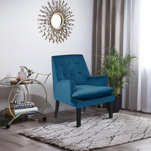 Load image into Gallery viewer, Mila Velvet Armchair - Blue