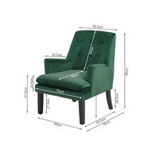 Load image into Gallery viewer, Mila Velvet Arm Chair - Green