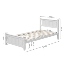 Load image into Gallery viewer, Davraz Single Wooden Bed Frame - White