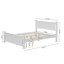 Load image into Gallery viewer, Davraz Double Wooden Bed Frame - White