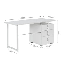 Load image into Gallery viewer, Karter Computer Desk with Drawers - White