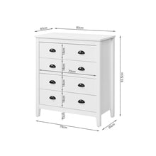 Load image into Gallery viewer, Congo 4 Drawers Tallboy - White