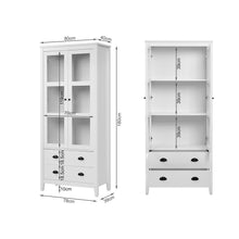 Load image into Gallery viewer, Congo Display Cabinet with 2 Drawer - White