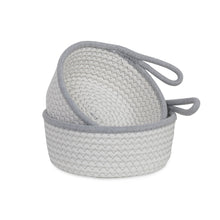 Load image into Gallery viewer, Cotton Rope Basket - Set of 2 - White + Grey