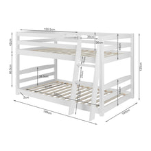 Load image into Gallery viewer, Kinga Single Wooden Bunk Bed Frame - White
