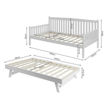 Load image into Gallery viewer, Herbert Single Wooden Trundle Bed Frame - White