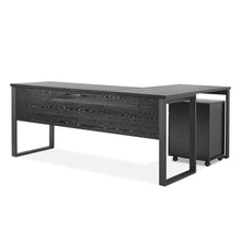 Load image into Gallery viewer, Nakia Corner Desk With Filing Cabinet Set - Black