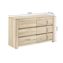 Load image into Gallery viewer, Borneo 6 Drawers Lowboy - Oak