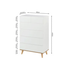 Load image into Gallery viewer, Hudson 6 Drawers Tallboy - White