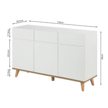 Load image into Gallery viewer, Hudson 1.35m Sideboard Buffet Table - White