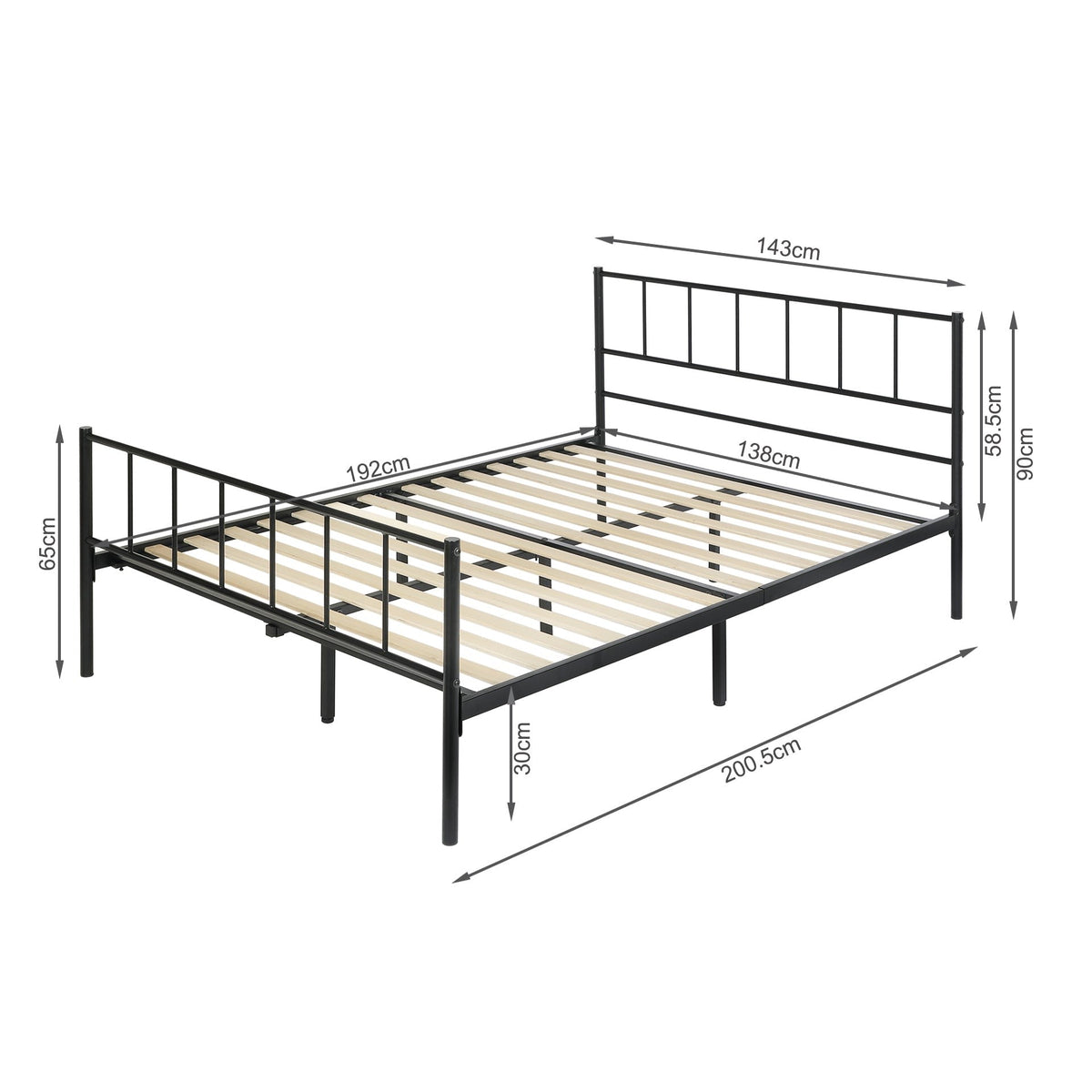 Keira Double Metal Bed Frame - Black
