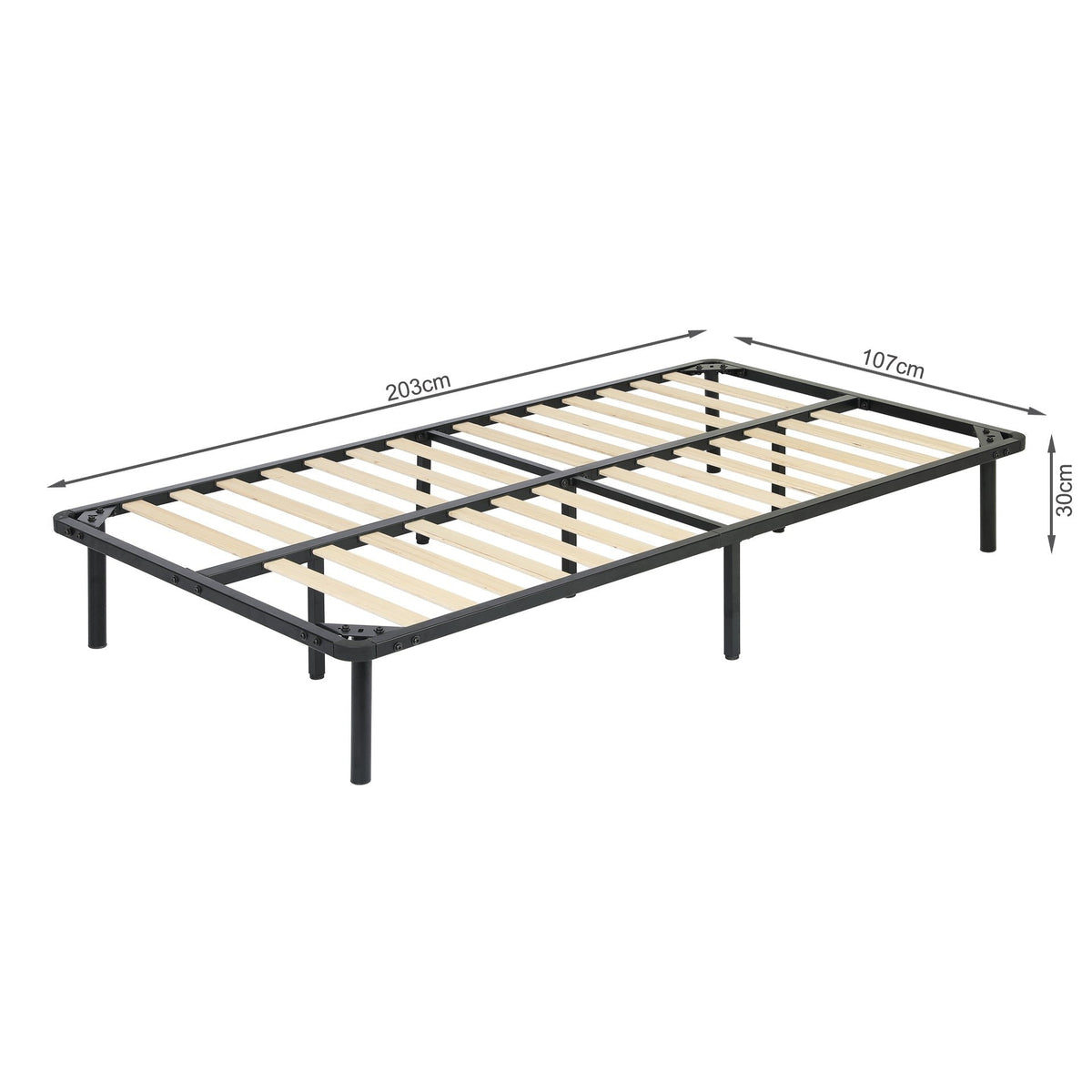 Graham King Single Metal Bed Frame - Black