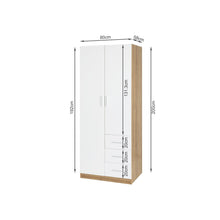 Load image into Gallery viewer, Harris 2 Door Wardrobe with 3 Drawers - Oak+White