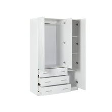 Load image into Gallery viewer, Tongass 3 Door Wardrobe with 3 Drawers - White