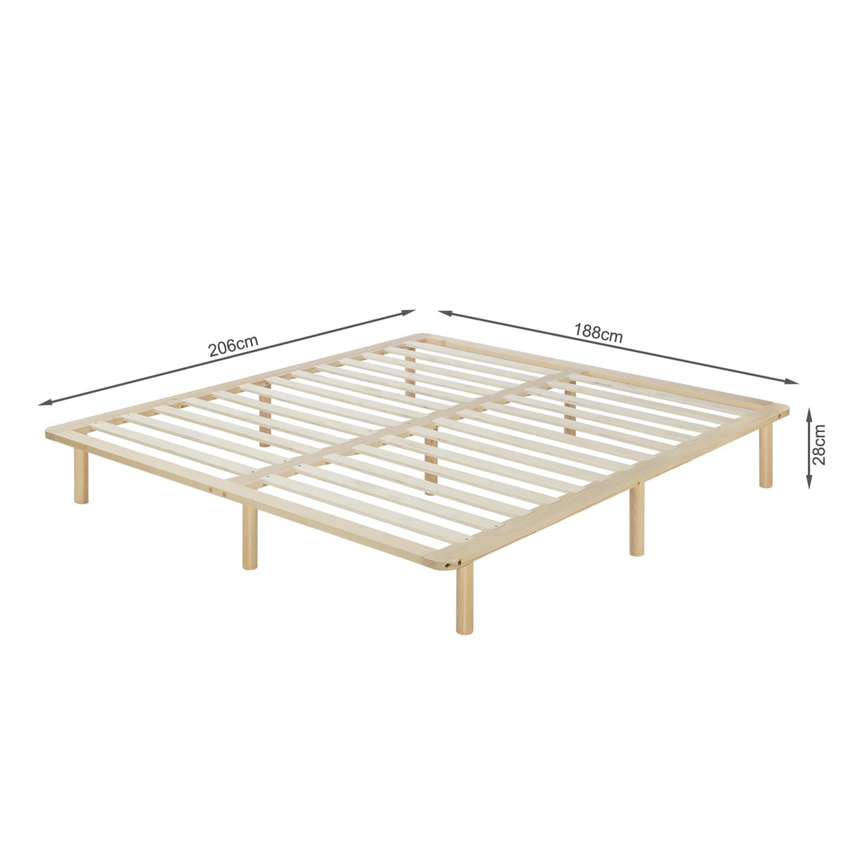 Ohio Super King Wooden Bed Base - Natural