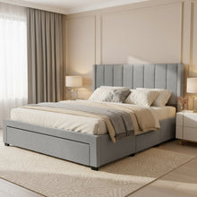 Load image into Gallery viewer, Hopkins Queen Bed Frame with Storage - Light Grey
