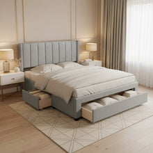 Load image into Gallery viewer, Hopkins Queen Bed Frame with Storage - Light Grey