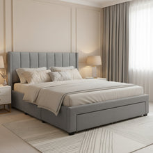 Load image into Gallery viewer, Hopkins Queen Bed Frame with Storage - Light Grey