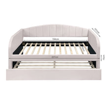 Load image into Gallery viewer, Majura Single Velvet Trundle Bed Frame - Pink