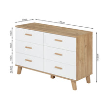 Load image into Gallery viewer, Alton Low Boy 6 Drawers - Natural + White
