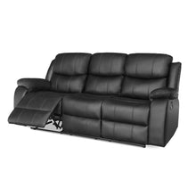 Load image into Gallery viewer, Wilson Manual 3 Seater Recliner Sofa - Black
