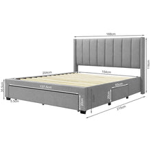 Load image into Gallery viewer, Hopkins Queen Velvet Bed Frame with Storage - Grey