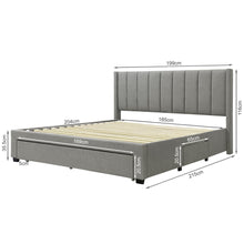 Load image into Gallery viewer, Hopkins Super King Bed Frame with Storage - Light Grey