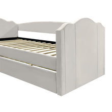 Load image into Gallery viewer, Castle Single Velvet Trundle Bed Frame - Beige