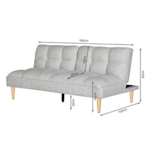 Load image into Gallery viewer, Barton 3 Seater Sofa Bed - Light Grey