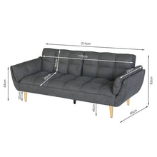 Load image into Gallery viewer, Dover 3 Seater Sofa Bed - Dark Grey