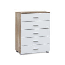 Load image into Gallery viewer, Bram Tallboy 5 Drawer Chest Dresser - Oak + White