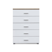 Load image into Gallery viewer, Bram Tallboy 5 Drawer Chest Dresser - Oak + White