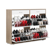 Load image into Gallery viewer, Rotoroa 6 Drawer Shoe Cabinet Storage Rack - Oak + White