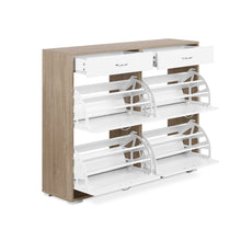 Load image into Gallery viewer, Rotoroa 6 Drawer Shoe Cabinet Storage Rack - Oak + White