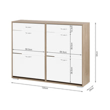 Load image into Gallery viewer, Rotoroa 6 Drawer Shoe Cabinet Storage Rack - Oak + White