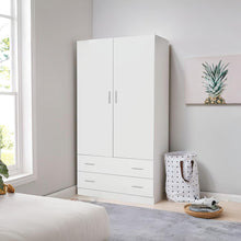 Load image into Gallery viewer, Bram 2 Door Wardrobe with 2 Drawers - White