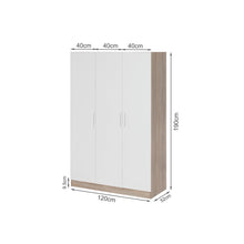 Load image into Gallery viewer, Bram 3 Door Wardrobe Cabinet - Oak + White
