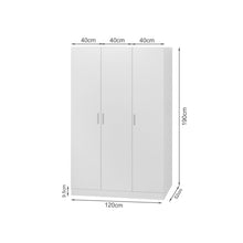 Load image into Gallery viewer, Bram 3 Door Wardrobe Cabinet - White