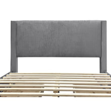 Load image into Gallery viewer, Gower Double Fabric Bed Frame with 4 Drawers - Grey